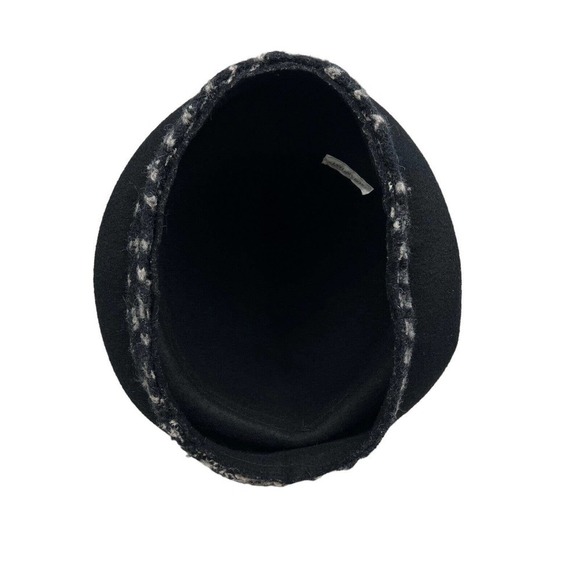 Susan Hat Wool Felt Cloche Hat Women Button Feather‎ Detail Black Size OSFM - Picture 5 of 6